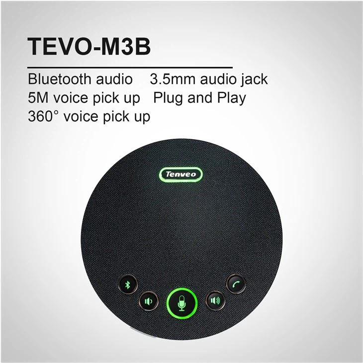 Konferenční hlasitý telefon Tenveo Bluetooth s rádiusem 5M